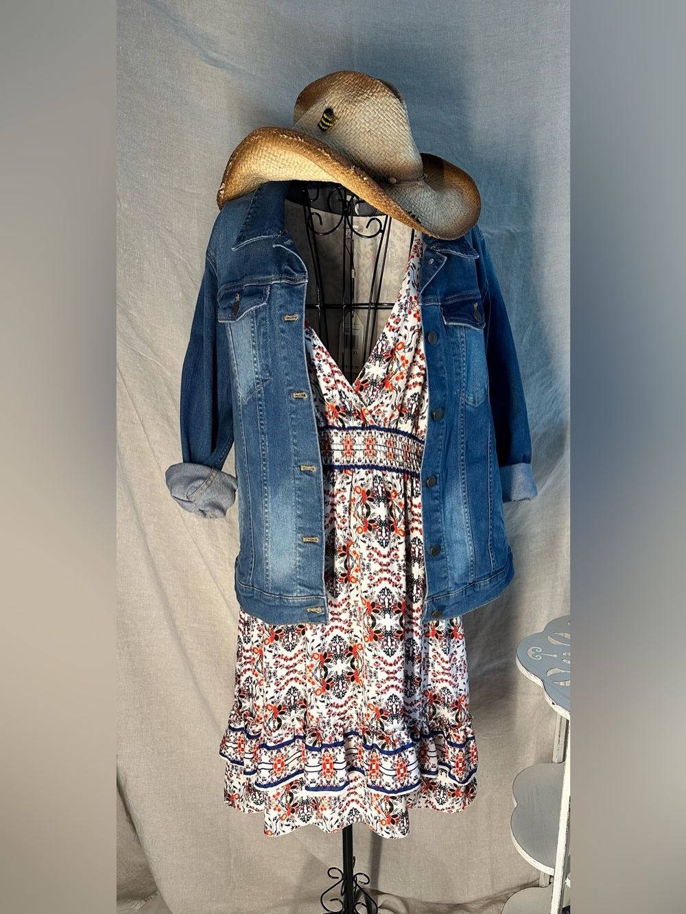Sophie Max Boho Cottage Core Hi-low hem ruffle dress XL